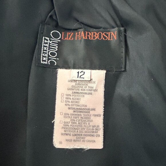 Vintage Liz Harbosin Olympic Leather Black Pencil Skirt Size 12 | Made in Canada - Picture 3 of 7